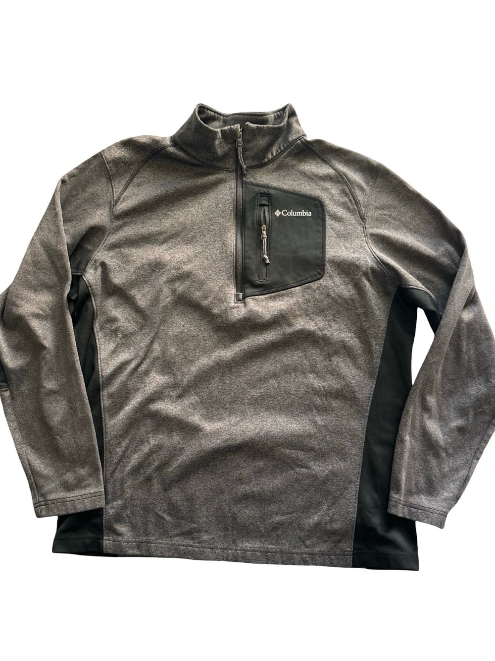 Columbia Men's Heather Gray & Black Quarter-Zip Pullover